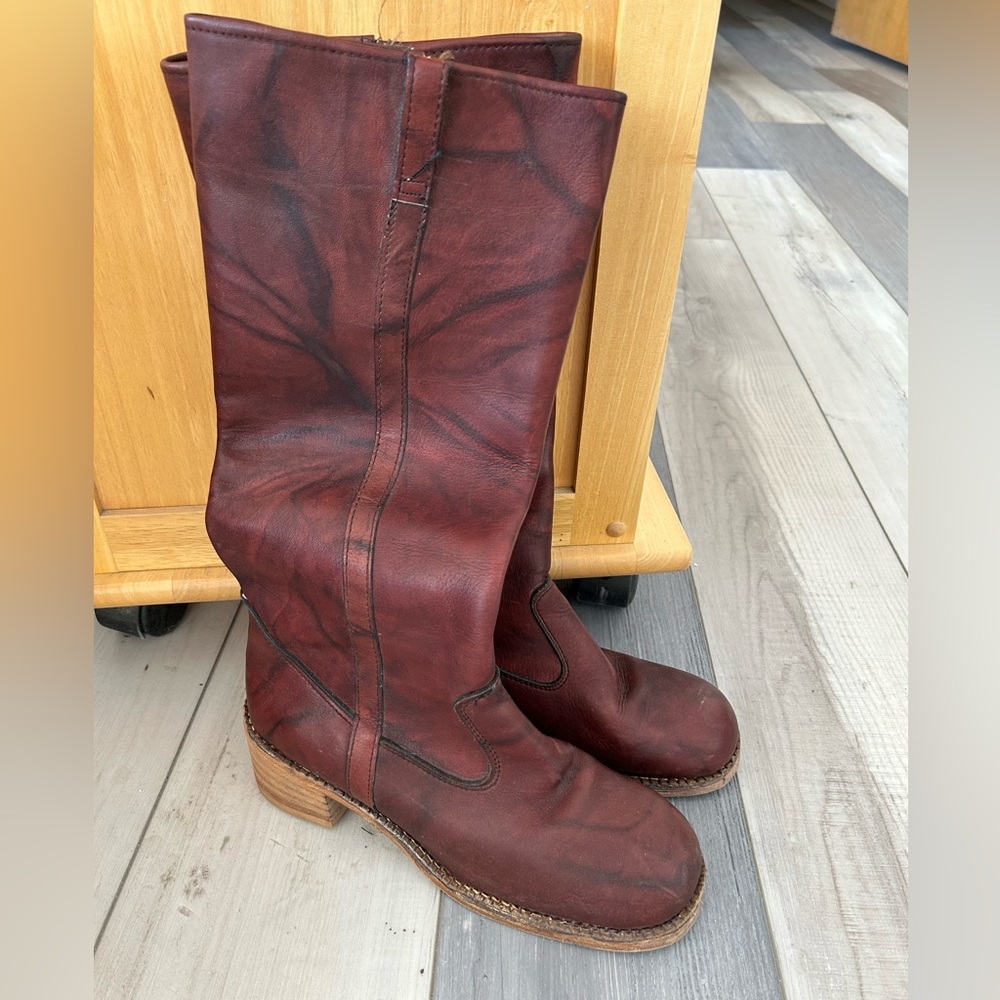Women's Brown Leather Heeled Boots